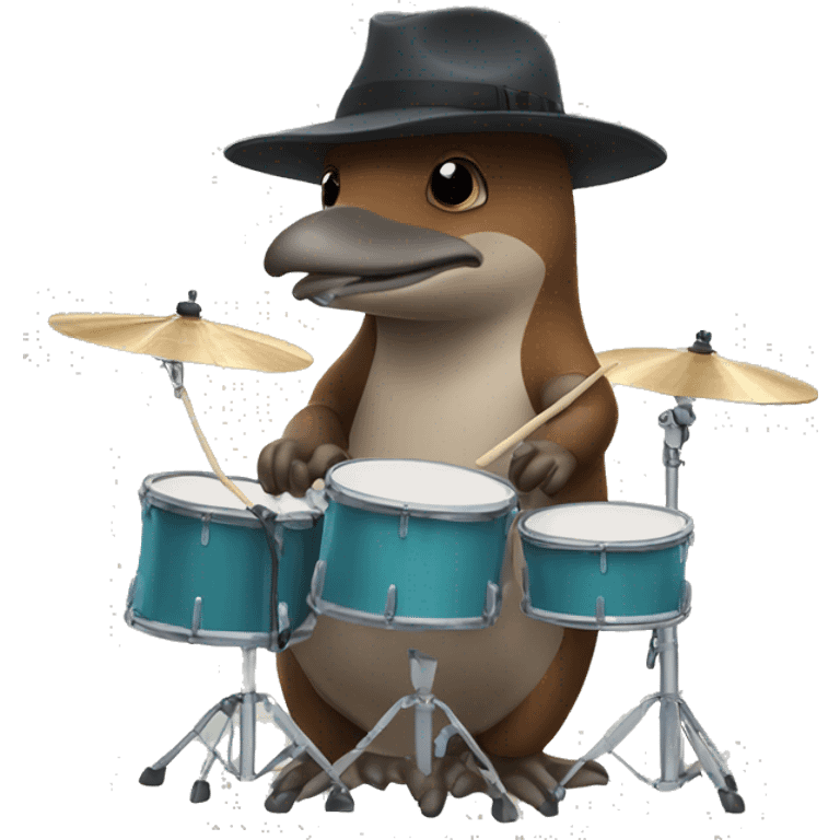 platypus playing drums emoji