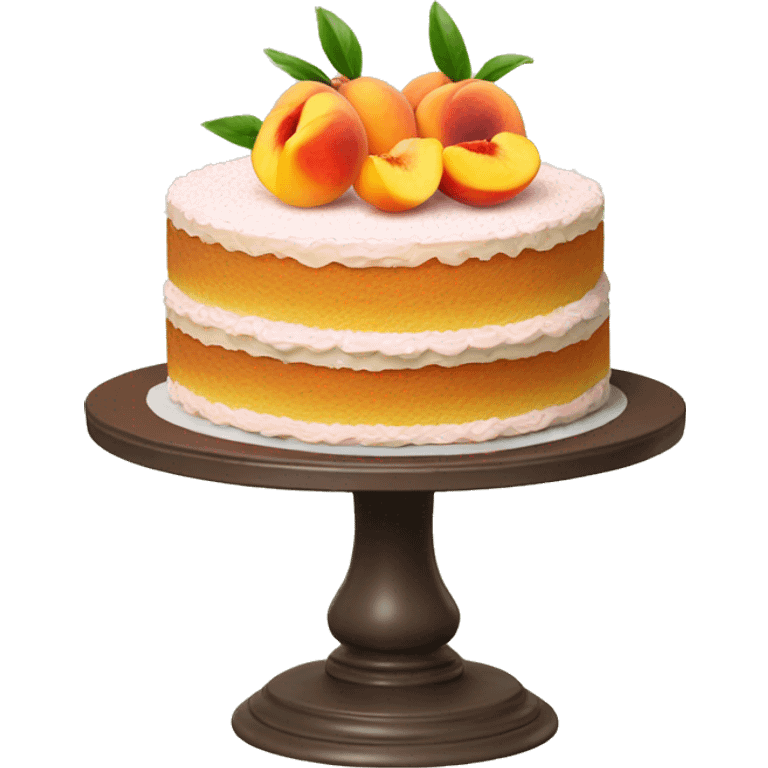 Three layer cake with peaches  emoji