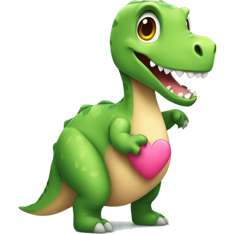 Girly Dinosaur with a heart emoji