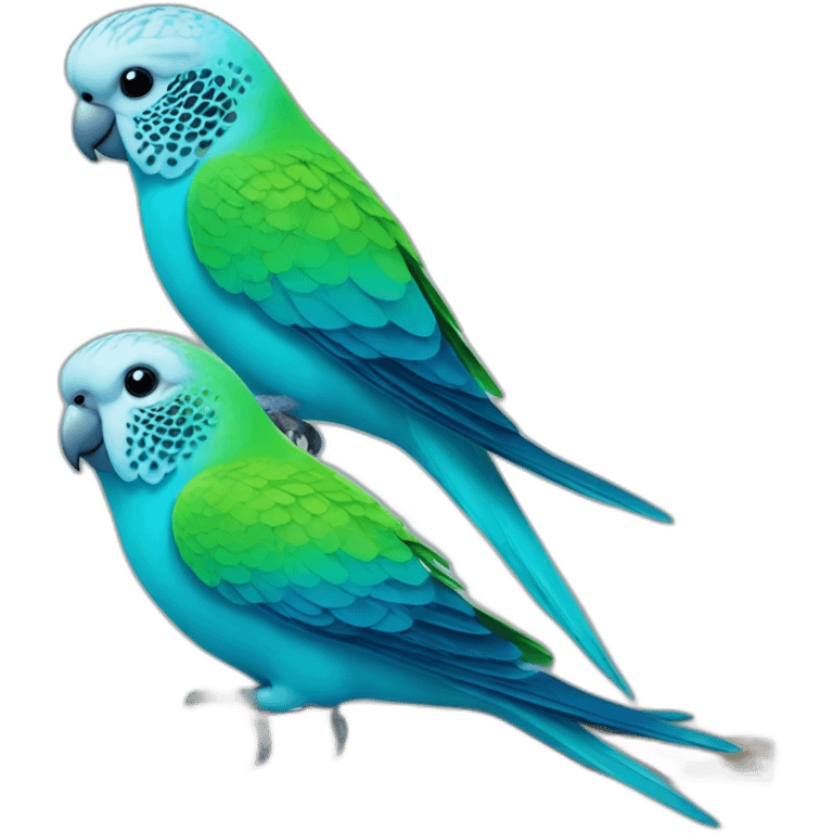 blue and green budgies emoji