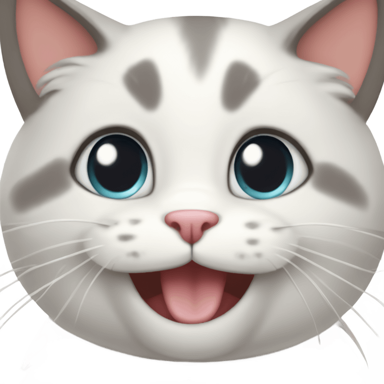 cutesy adorable cat smiling emoji