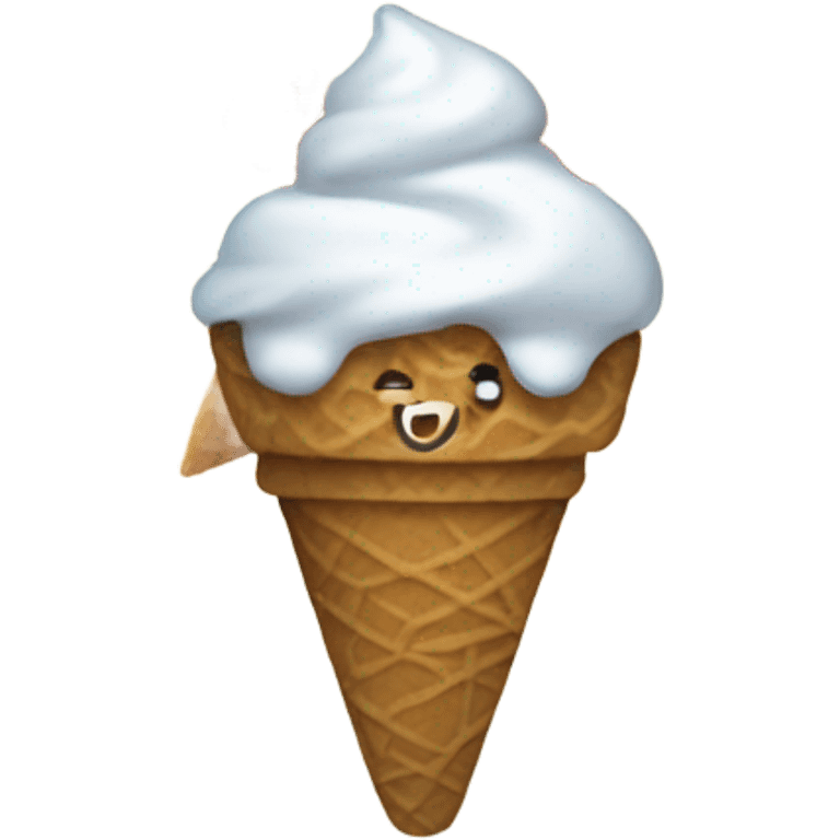 Put eating ice cream emoji