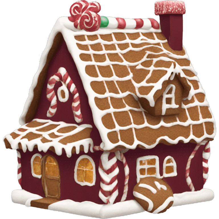 Burgundy gingerbread house emoji