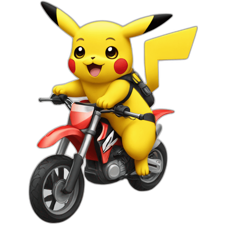 Pikachu en moto cross emoji