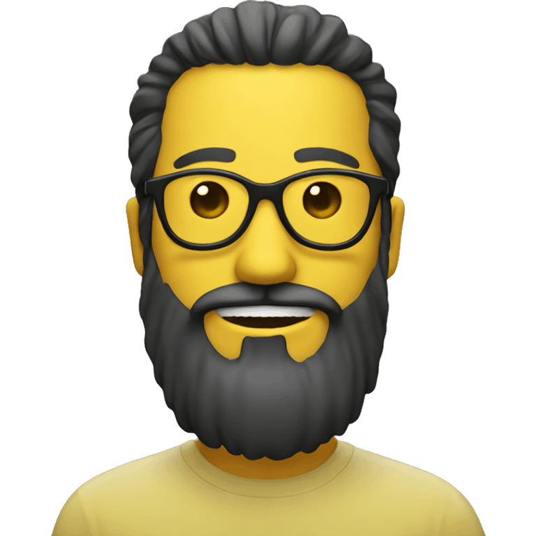 Yellow smile with dark glasses and beard emoji