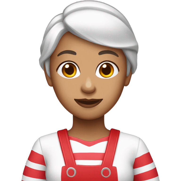 Female red and white candy striper  emoji