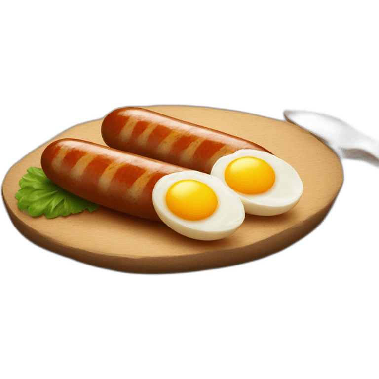 saussage and two eggs emoji