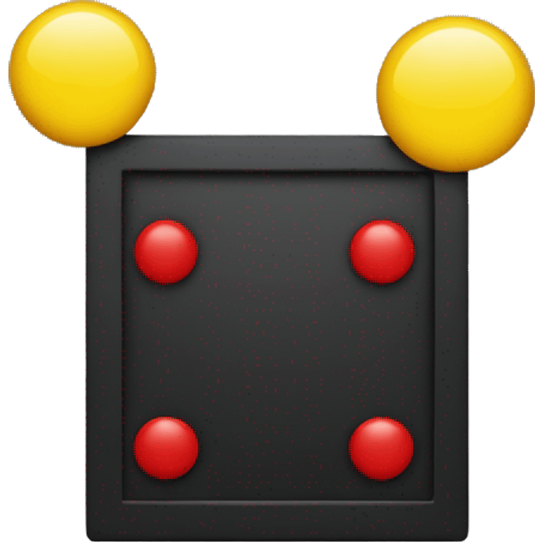 a black and red rectangle with a medium-sized yellow circle in the middle emoji