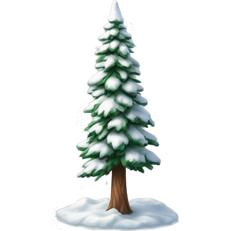 Realistic snow covered fir tree emoji