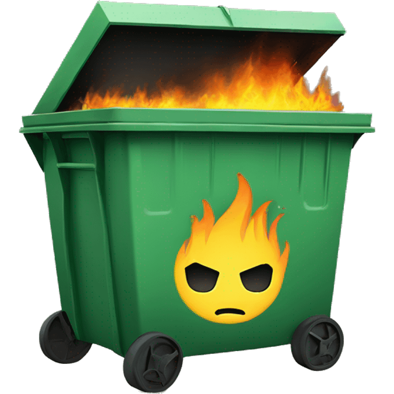 put out a dumpster fire with yellow sick face emoji