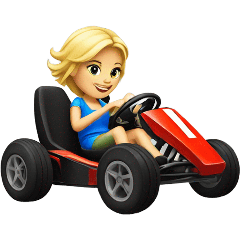 Blonde girl in gokart emoji