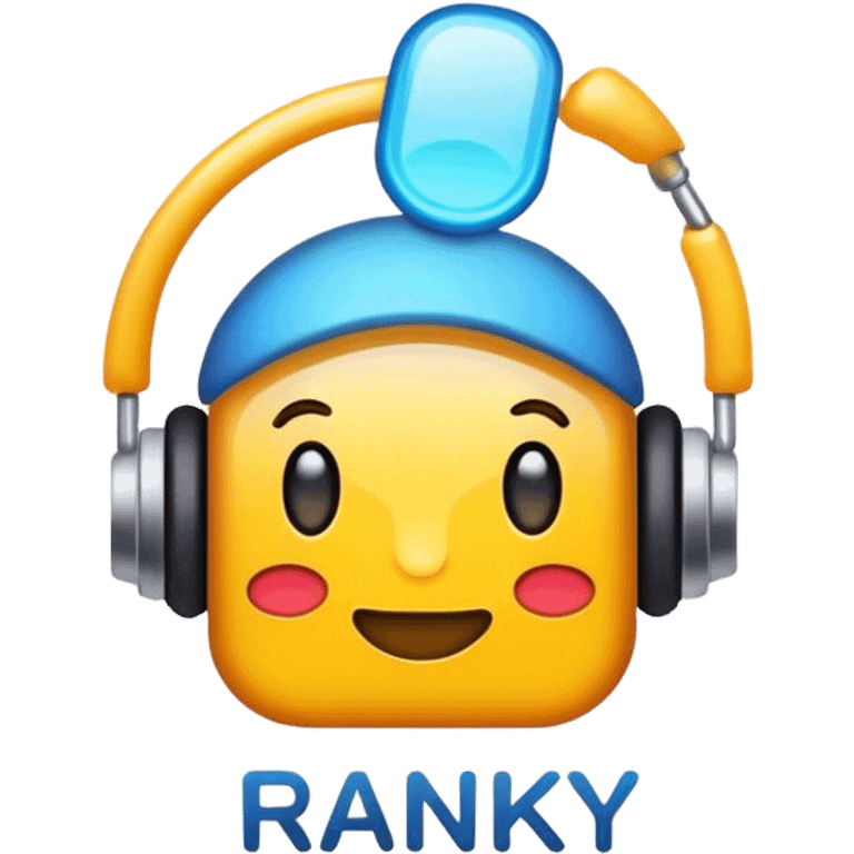 "Ranky" word in a app logo emoji