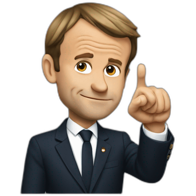 emmanuel macron with his thumb pointing down emoji