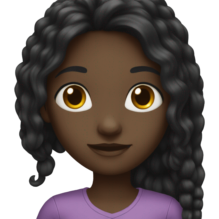 black long hair girl  emoji