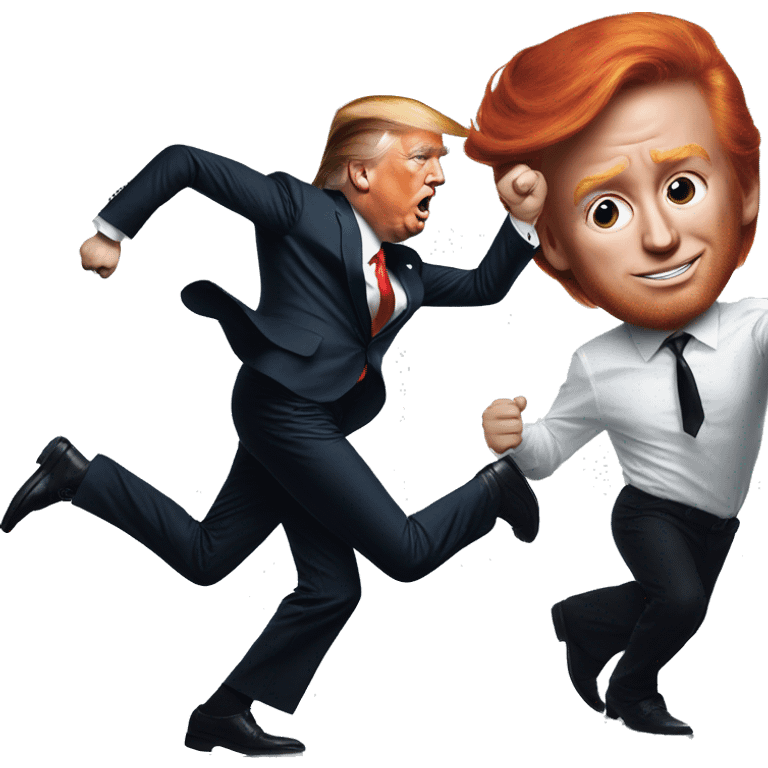 Trump and redhead man dancing on the cover of GQ magazine is  emoji