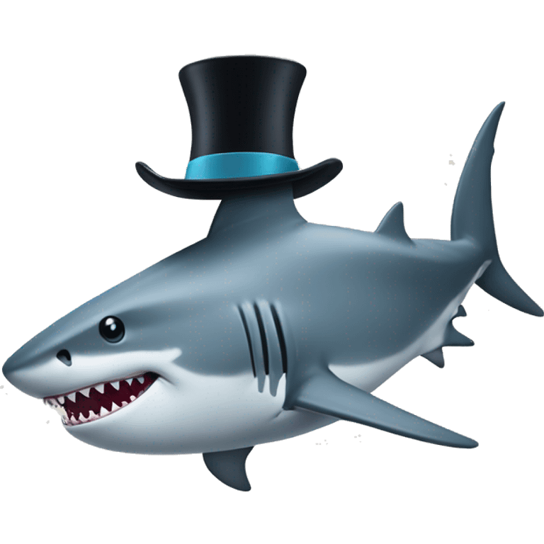 Shark with a top hat emoji