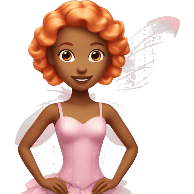 Beautiful ginger Barbie fairy emoji