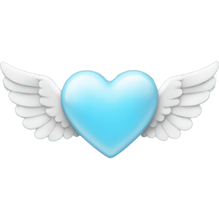 Light blue heart with angel wings emoji