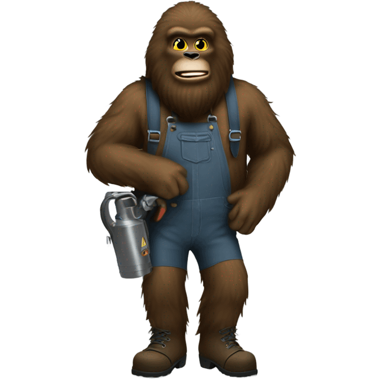 Bigfoot wearing boots, welding emoji