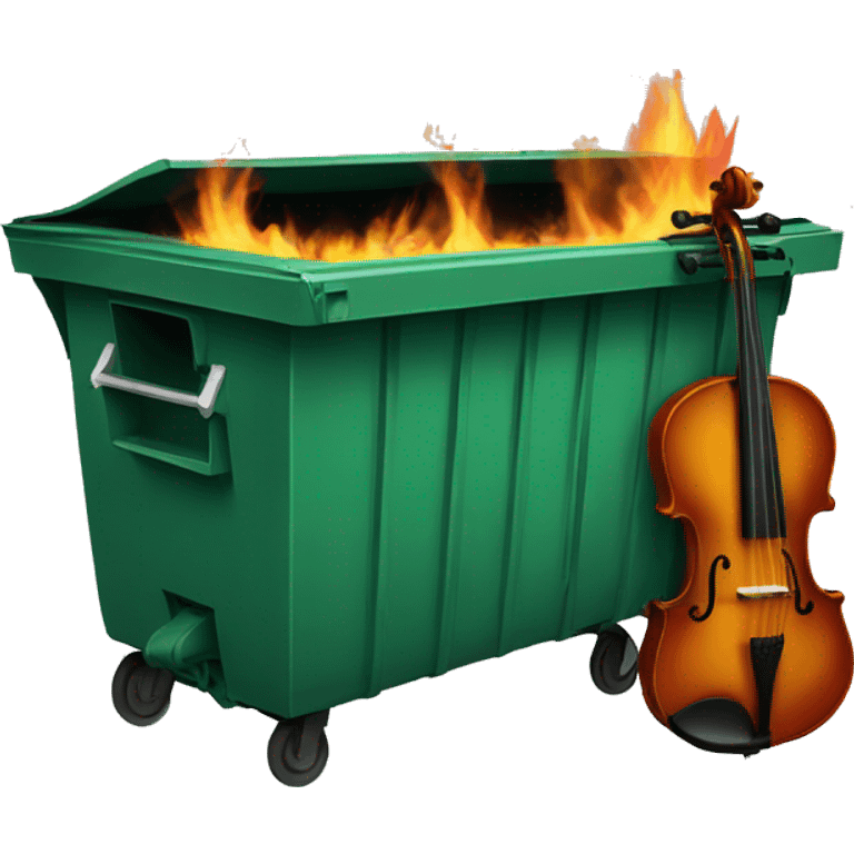 Dumpster fire with violin and American flag  emoji