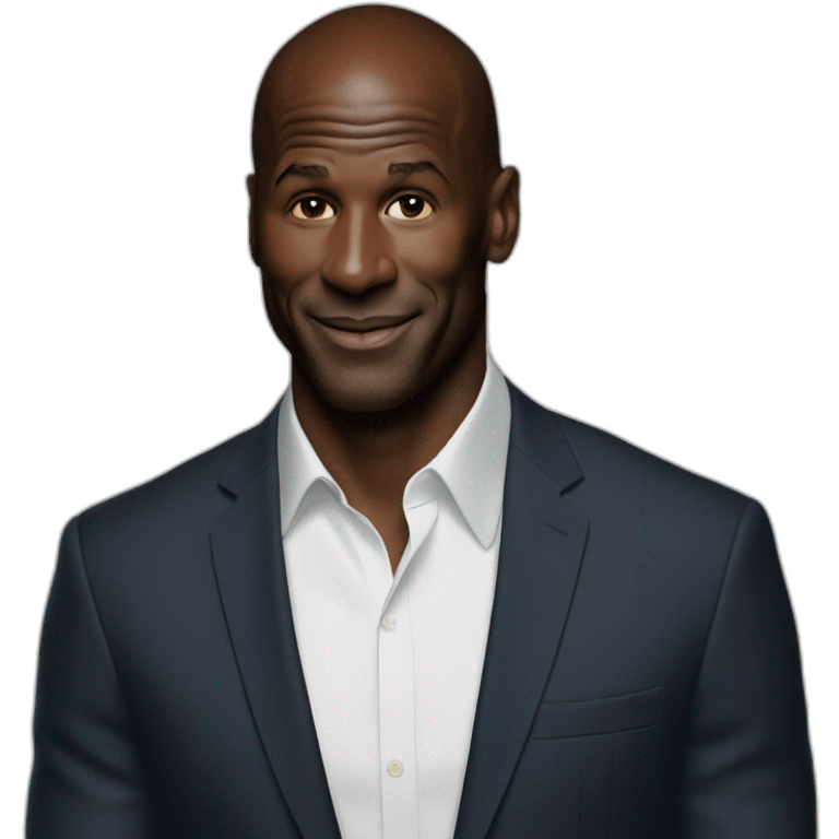 Macron embrassant Michael Jordan emoji