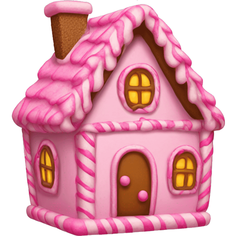 Pink gingerbread house emoji