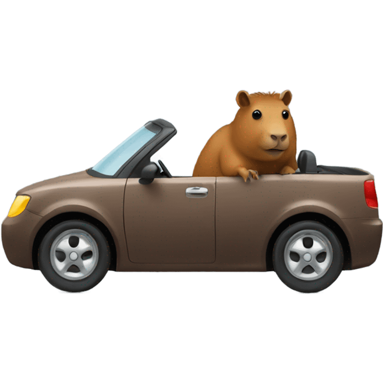 Capibara driving a car emoji