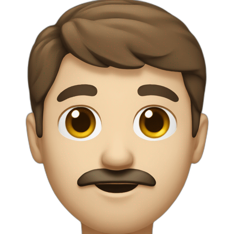 software developer with brown hair and black moustache emoji