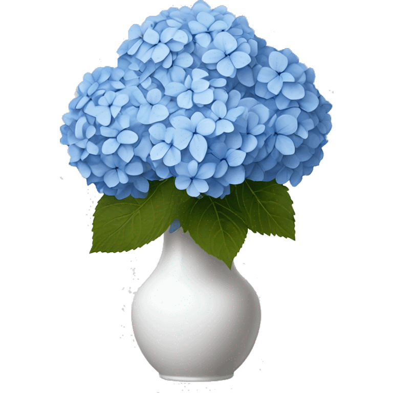 blue hydrangea bouquet in white vase emoji