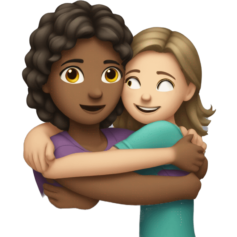 Girl hug family  emoji