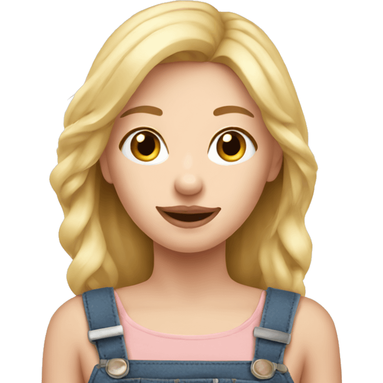 Blonde girl with pig emoji