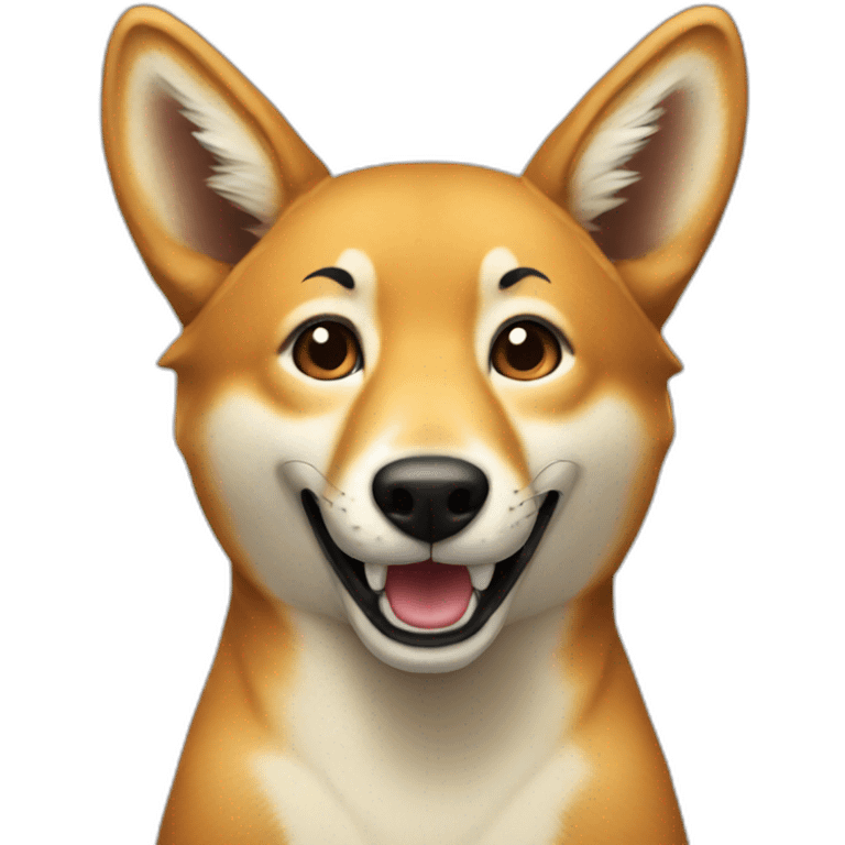 A dingo smiling emoji