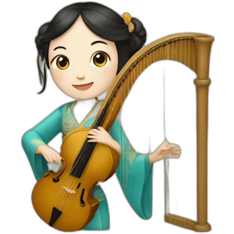 chinese harpist girl emoji