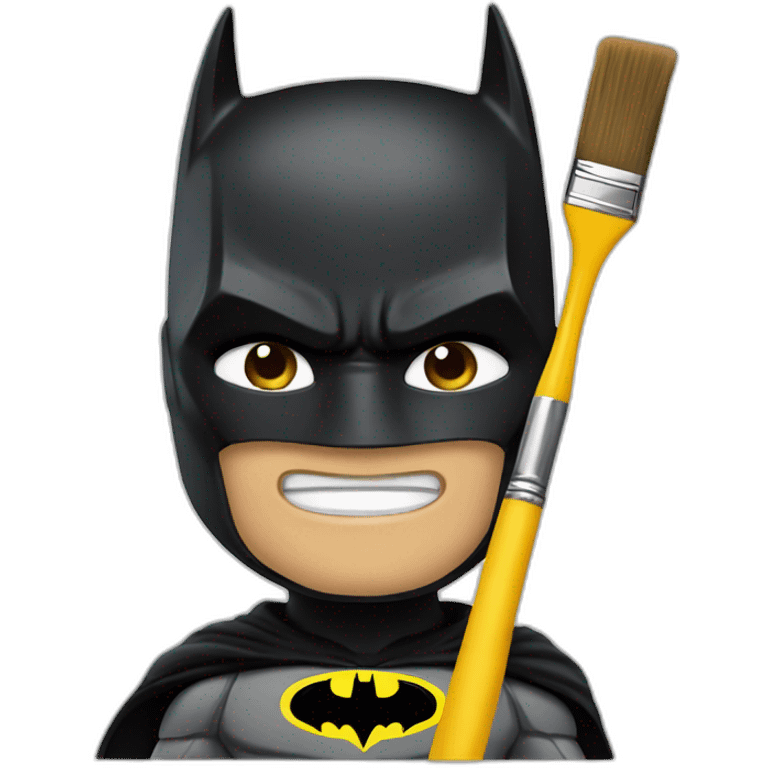 Batman with a paintbrush in his hand emoji