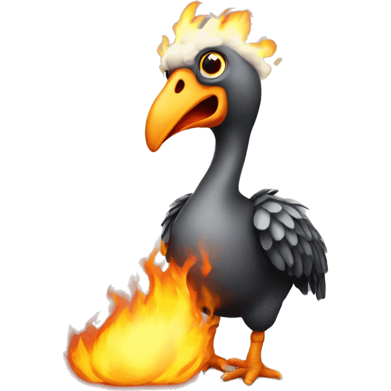 Flaming dodo bird emoji