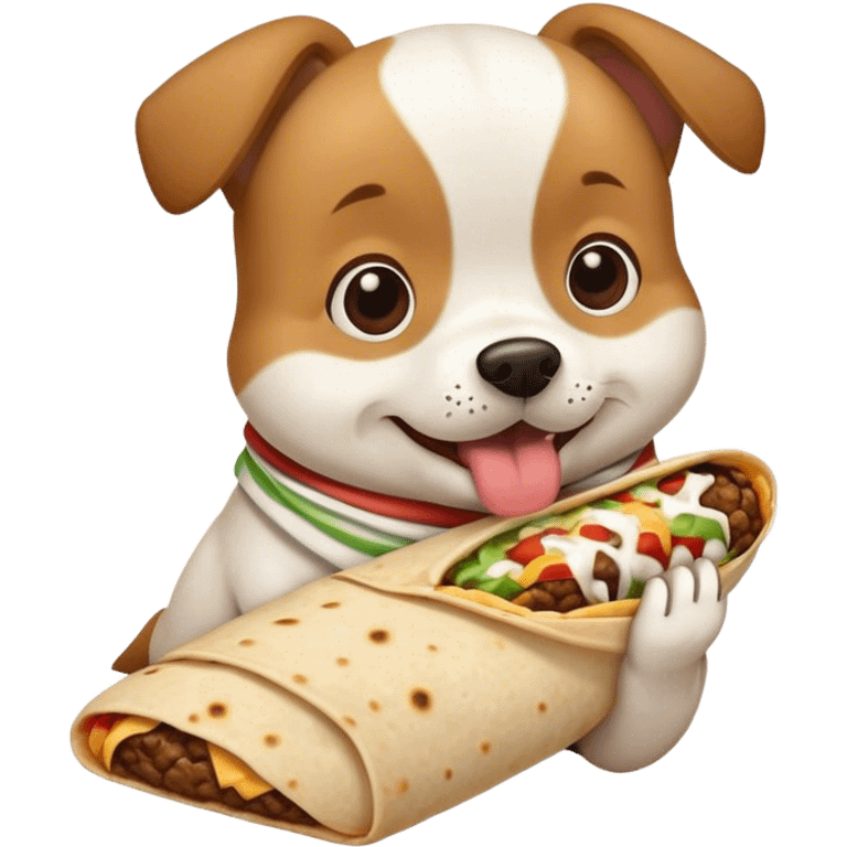 Dog eating a burrito emoji