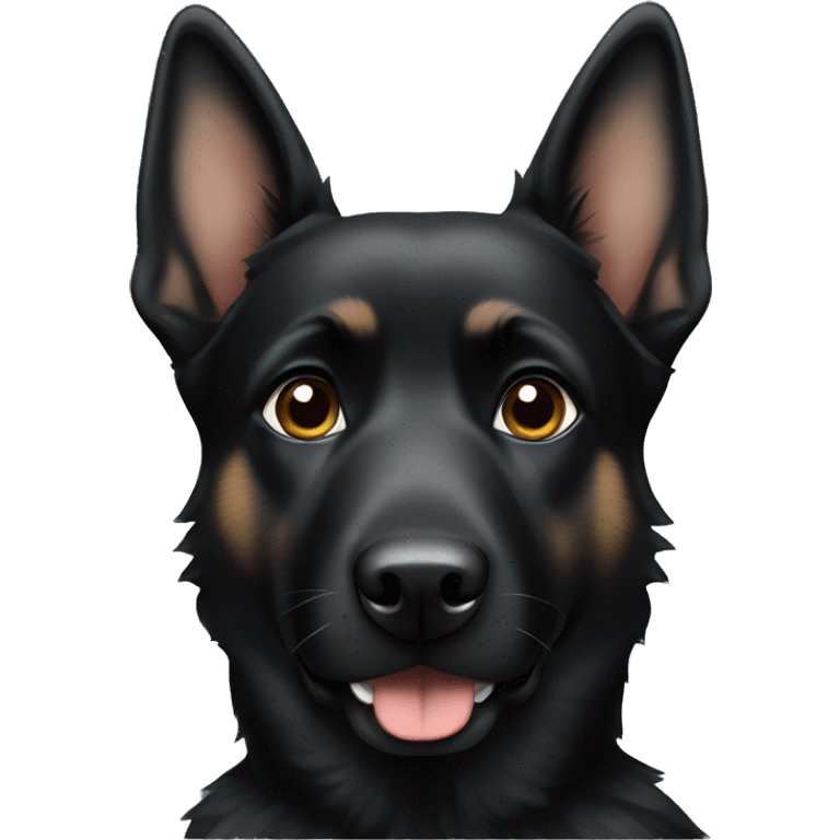 Black German Sheperd emoji