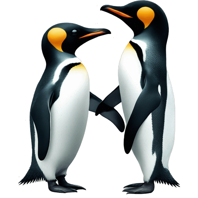 two penguins holding hand emoji