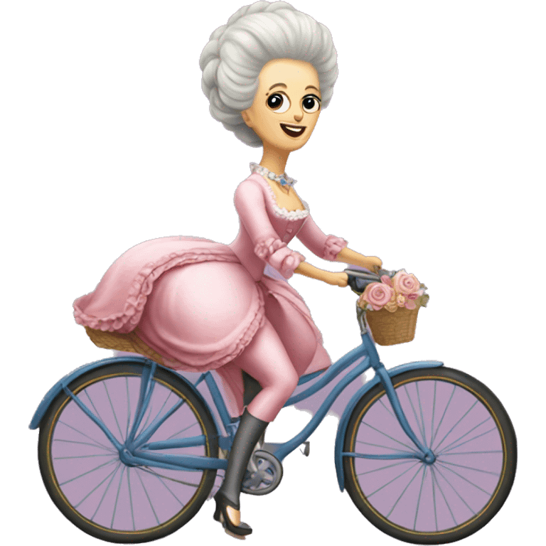 Marie Antoinette riding a bike emoji