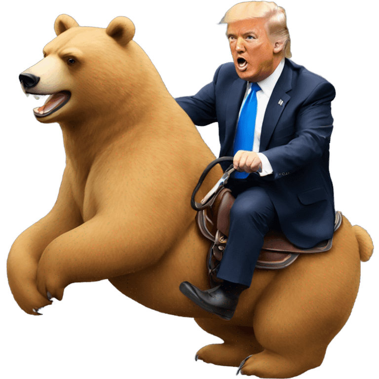 Trump riding bear emoji