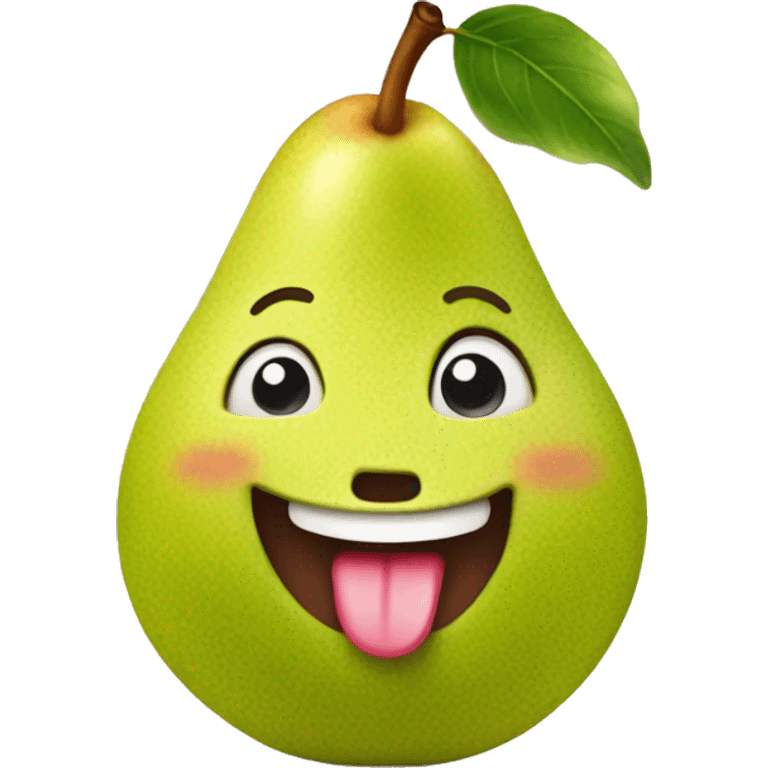 cute pear with tongue out emoji