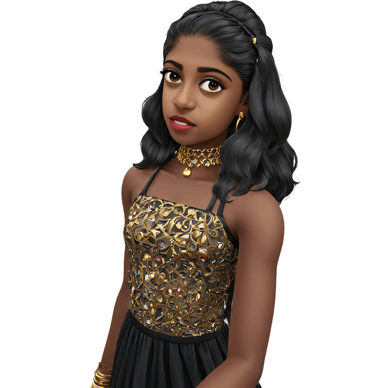 beautiful black girl with jewelry emoji