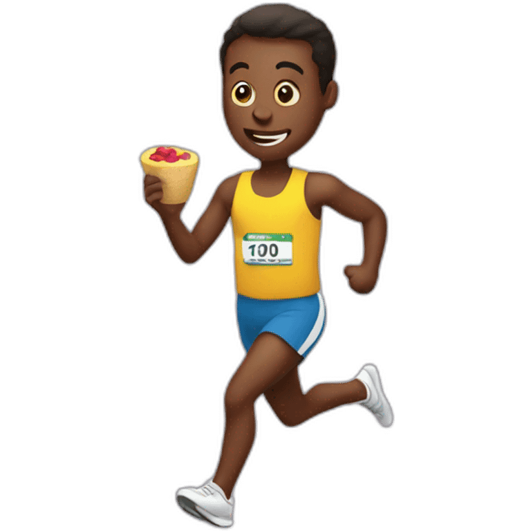 Runner eating emoji