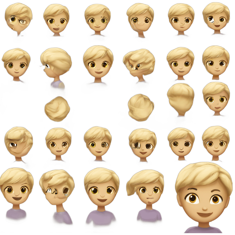 Running girl blond pixie cut emoji