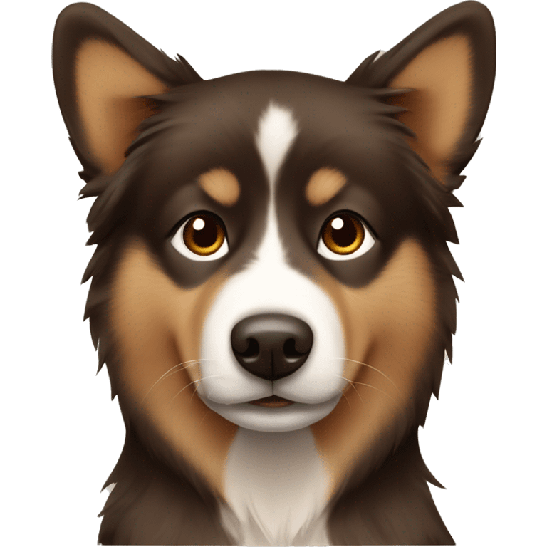 Finnish Lapphund brown. His nose and face is dark brown spotted.  emoji