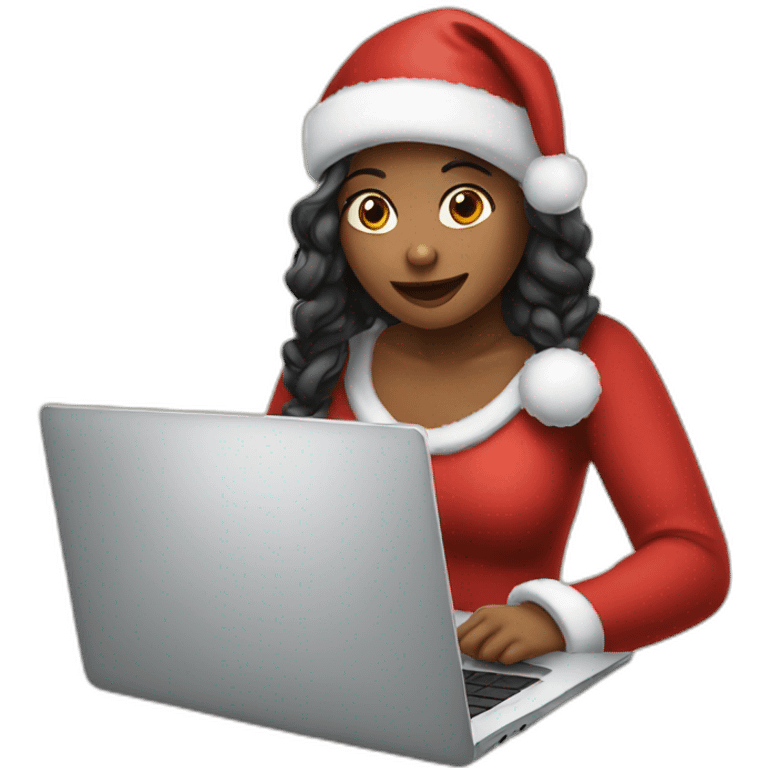 christmas girl with laptop emoji