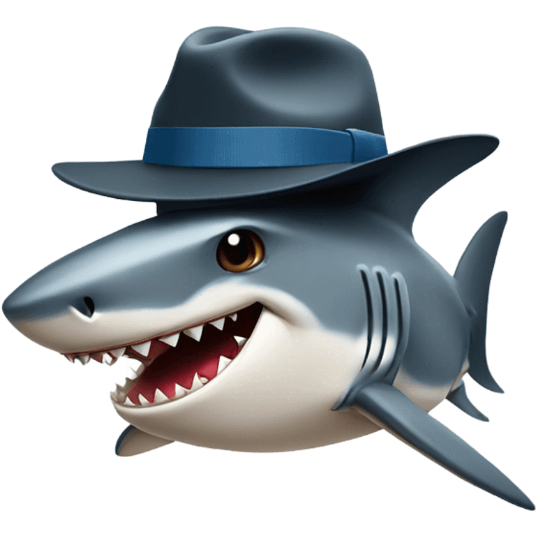 Shark with a fedora emoji