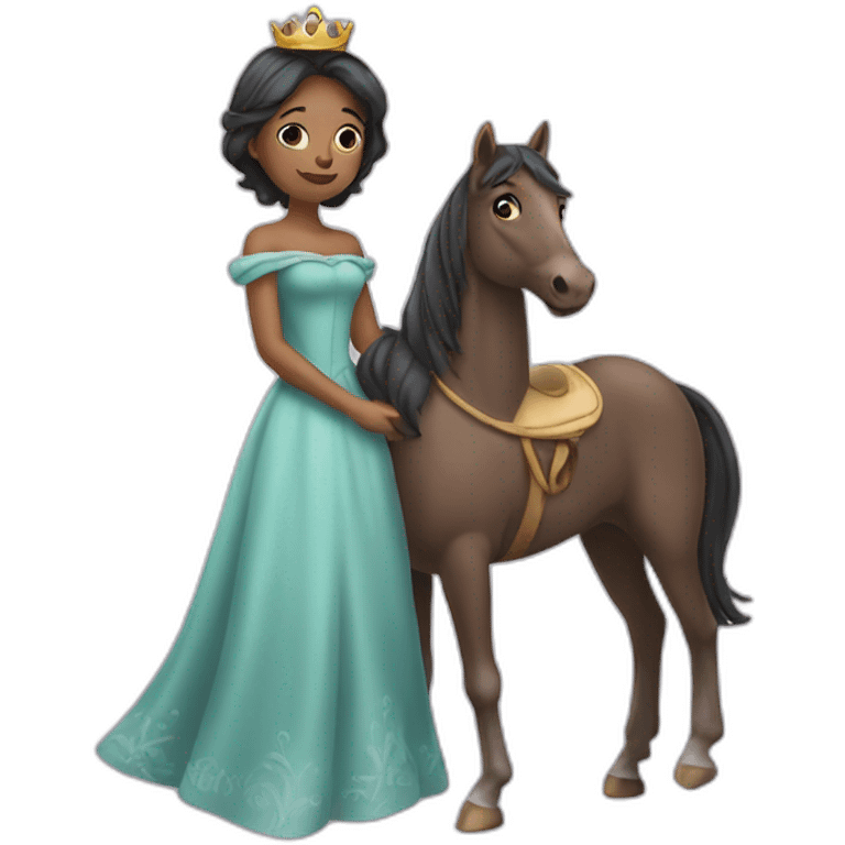 Princess carrying a horse in her arms emoji