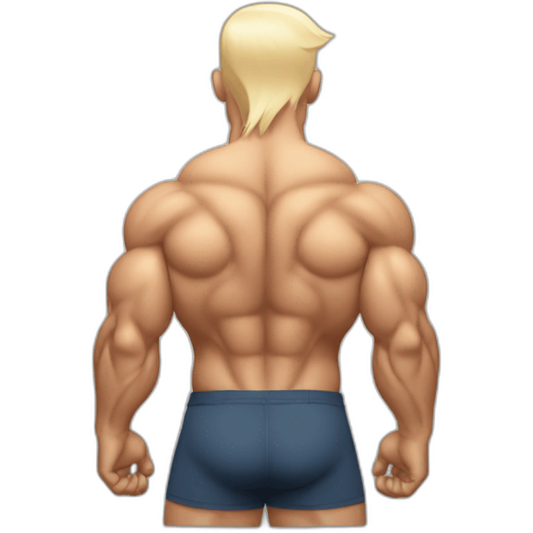 white bodybuilder with wide and dense back muscles emoji