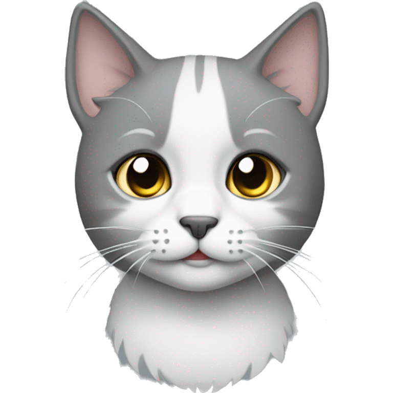 Cat gray and whitw emoji